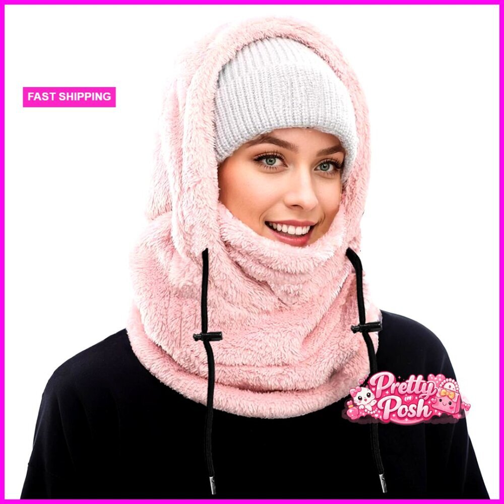 Fleece Polyester Balaclava Winter Ski Mask Windproof Warm Hat Scarf
